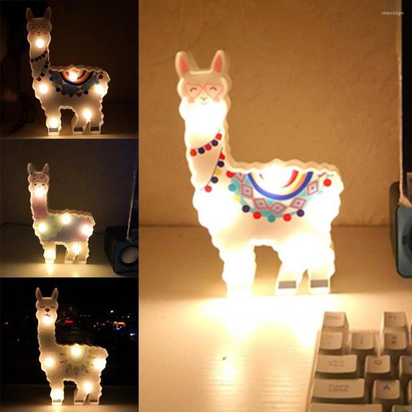 Veilleuses Lama Décor Jouets Pour Enfants Décoration Murale Lampe Femme Enceinte Bébé Douche Pépinière À Piles Veilleuse