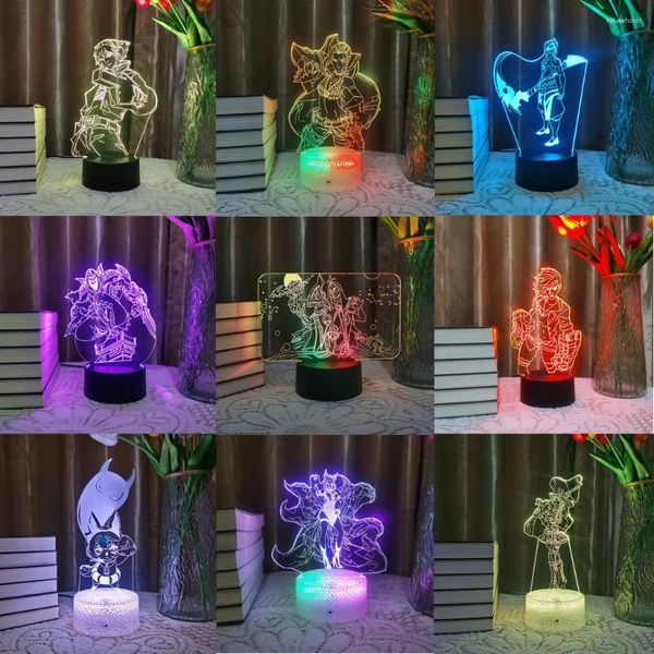 Veilleuses LOL League Of Legends Figure de jeu Yasuo Yi Zed 3D LED néon pour enfant salon coloré décor lampe de noël cadeau