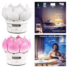 Lumières nocturnes Lotus Shape Light USB Charges portables créatives avec une machine au son pour les filles cadeaux d'anniversaire garçons filles