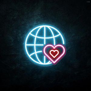 Nachtverlichting Liefde Afstand Neon Sign Global Custom Lover Valentijnsdag Cadeau Idee Decor Muur Hangende Slaapzaal Decoratie