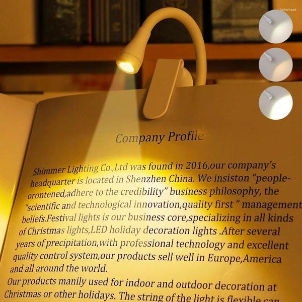 Luces nocturnas Mini libro Luz 360 ° Flip Lámpara con clip plegable Batería Recargable Protección para los ojos Viajes