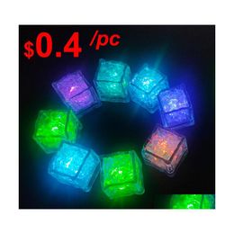 Luces nocturnas Mini LED Fiesta Cuadrado Color Cambiante Cubos de hielo Brillando Parpadeante Intermitente Novedad Suministro Bb Ag3 Batería para barras de boda DHCHZ