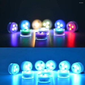 Nachtverlichting Mini dompelpompen Led kleine onderwater theekaarsen Waterdichte RGB Veelkleurige Vlamloze Accent Vaaslantaarn