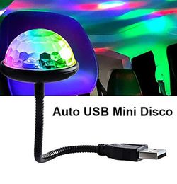 Nachtlichten Mini USB Kleurrijke ballicht Auto Sfeer Led Night Light Voice Control Disco Party Multi-Colour Car Decorations Magic Strobe P230331