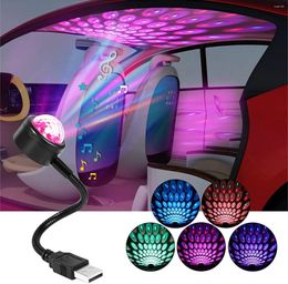 Luces nocturnas Mini USB música ritmo mágico efecto de escenario lámpara de proyección LED fiesta Disco DJ luz decoración del coche atmósfera