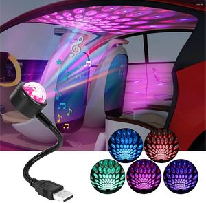 Veilleuses Mini USB musique rythme magique effet de scène lampe de Projection LED fête Disco DJ lumière voiture décoration atmosphère