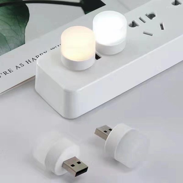 Luces nocturnas Mini enchufe USB Lámpara de atmósfera LED Protección para los ojos Banco de energía Computadora Interfaz de automóvil Bombillas de emergencia Libro