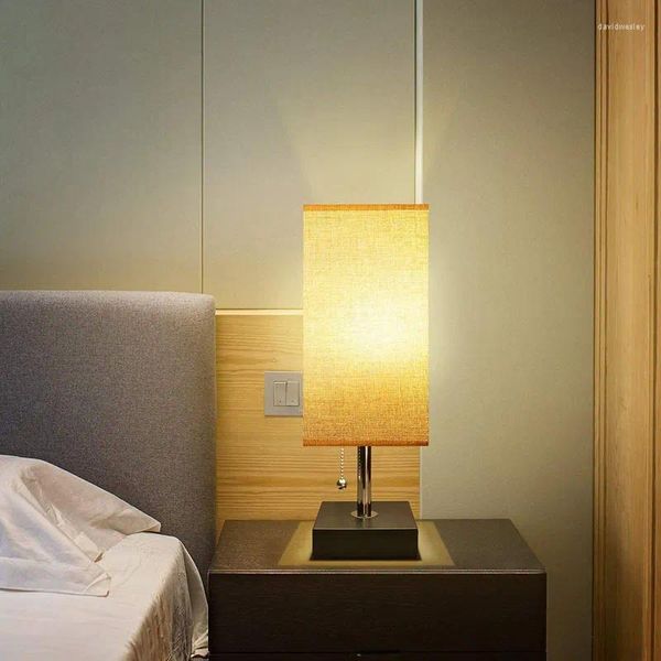 Luces nocturnas modernas 2 USB Cargo Mesa de telefonía móvil Decoración de tono de tela Light Sala de estar dormitorio Bedside Bedside Desk Led Lammition Fixure