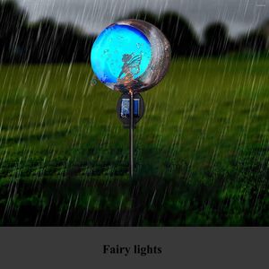 Nachtlichten Moon Fairy Solar Smeedijzeren LED Outdoor IP65 Waterdicht Zonlichtpad Angel Lamp voor Garden Park