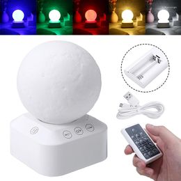 Veilleuses Lune Lumière Blanc Bruit Machine À Dormir Avec Câble D'alimentation USB Bébé Stress Anxiété Soulagement 7 Couleurs Mini Taille