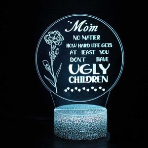 Veilleuses Cadeaux Fête Des Mères 2023 Led Veilleuse Illusion USB Lampe De Table Tactile Changement De Couleur Veilleuse Cadeau Créatif pour Maman Anniversaire P230331