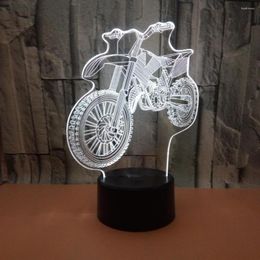 Night Lights Motorcycle 3d Nightlight Touch Colorfy Visual Led Light Mini Novely USB Kids Lamp Veilleuse Enfant