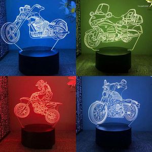 Nachtverlichting Mountain Racing Motorcycle 3d Led-licht voor slaapkamer Fighter Bike Lavalamp Kinderkamer Decor Verjaardagscadeau