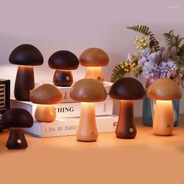 Veilleuses LED en forme de champignon, petite lumière, cadeau créatif, décoration d'ambiance, chambre à coucher, Table de chevet, lampe tactile