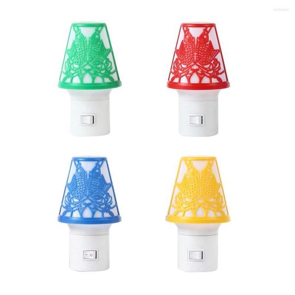 Luces nocturnas Mycyk, pequeña decoración de peces dobles, lámpara de noche, luz iluminada para interiores, para dormitorio, sala de estar, estilo clásico