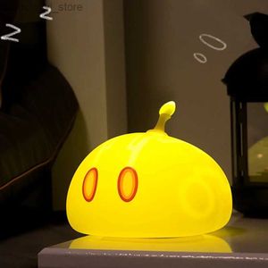 Nachtverlichting Nieuwste officiële Genshin Impact Rock Slime Lights Leuk LED-nachtlampje Kinderen Kerstcadeaus USB Oplaadbaar Siliconen Nachtlampje Decor YQ231204