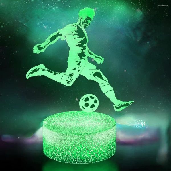 Veilleuses Nighdn LED pour garçons Football 3D Illusion lampe 7 couleurs changement veilleuse chambre décor anniversaire cadeau de noël enfants