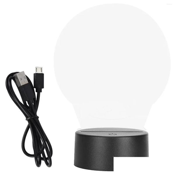 Veilleuses Veilleuses Éclairage visuel 3D LED interrupteur tactile sensible à la lumière 3 modes pour chambres d'enfants amis lampe cadeau lumières lumière Dhjit