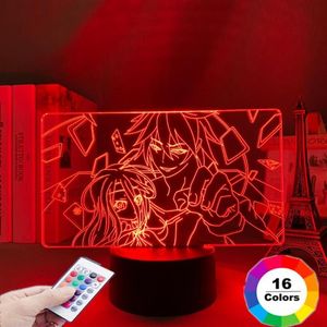 Lumières nocturnes pas de vie LED LED LED pour les enfants Décor de chambre Night Light Girthday Gift Table de chevet 3d lampe anime2730