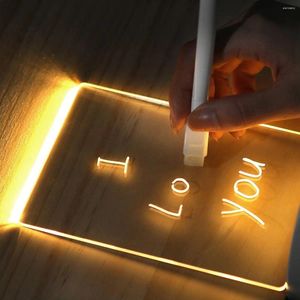 Veilleuses tableau de notes créatif USB lumière LED Message veilleuses cadeau pour enfants petite amie chambre décoration lampe de noël