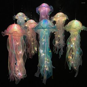 Veilleuses nouveauté méduse lampe à la main bricolage lumière mignon chambre décor humeur Portable en plein air filles jouets fleur