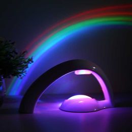 Nachtlichten Nieuwigheid LED Kleurrijke regenboog Nachtlicht Romantische hemel Rainbow Projector Lamp Luminaria Home Slaapkamer Licht P230331