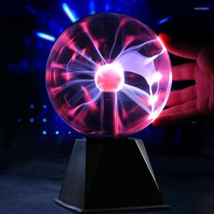 Luces nocturnas, iluminación novedosa, lámpara mágica de bola de Plasma, 3/4/5/6 pulgadas, luz de Lava, regalo de Navidad para niños, mesa de decoración de cristal