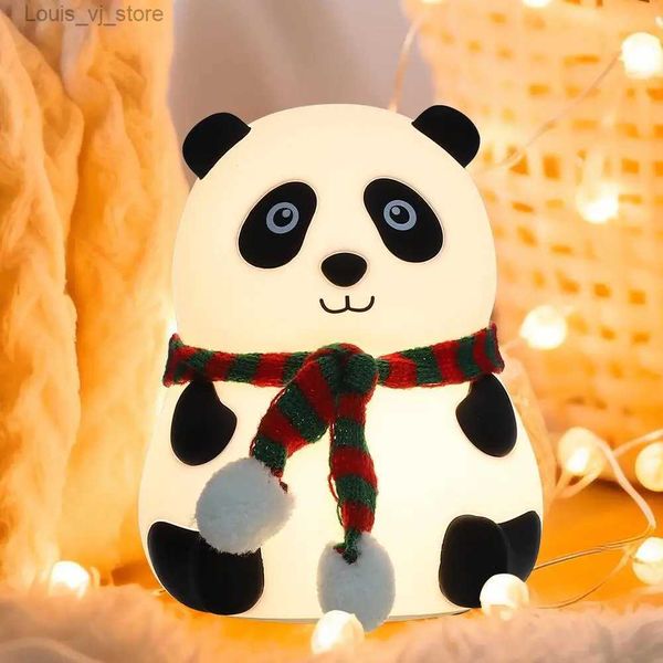 Luces nocturnas Panda Led luz nocturna para niños regalos Panda lámpara nocturna para adolescentes niñas niños Linda decoración estética Kawaii para habitación YQ231127