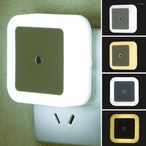 Nachtlichten Patimeren EU US Plug LED Mini Square Light Sensor Regel Trap Lamp Baby Rede Room Slaapkamer Decoraties