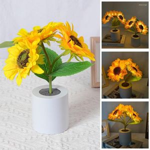 Veilleuses personnalisées tournesol lumière USB charge atmosphère de bureau cadeau d'anniversaire