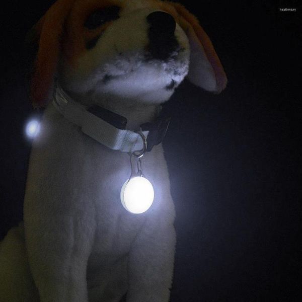 Luces nocturnas mascota cachorro LED Collar colgante suministros gatito luz de advertencia de seguridad senderismo mochila hebilla accesorios para perros