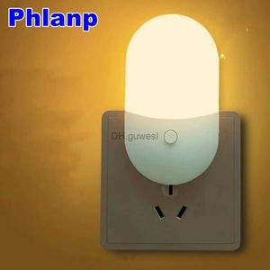 Veilleuses Phlanp économie d'énergie veilleuse plug-in LED prise d'alimentation lampe éclairage intérieur nuit lampe de chevet US/ue bicolore YQ240207