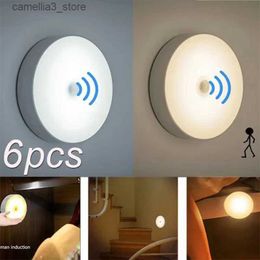 Veilleuses PIR détecteur de mouvement LED veilleuse USB lampe de nuit Rechargeable pour armoires de cuisine lampe de garde-robe escalier sans fil placard lumière Q231114