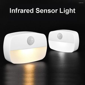 Luces nocturnas PIR Sensor de movimiento Luz Infrarrojo humano Activado Movimiento Detección Lámpara de emergencia de pared Pasillo Dormitorio Armario Escalera Lámparas