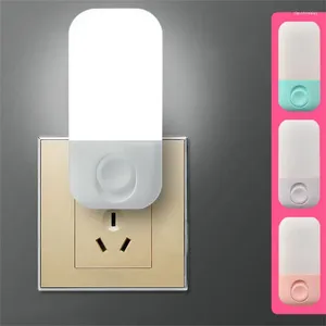 Nachtverlichting Plug-in licht LED-dimmer Babyverpleging Oogslaap Slaapkamer Plug Energiebesparende schattige minilamp