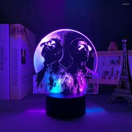 Nachtlichten PNL LED LICHT Dual Color voor slaapkamerdecoratie Fans Verjaardag Geschenk QLF Nachtlicht Room Decor Two Tone Lamp