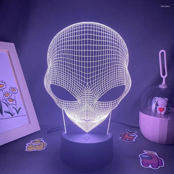 Veilleuses Pop Eyed Alien 3D lampe à lave LED RGB créatif cadeau Cool pour enfant ami chambre Table de chevet décor forme lumière
