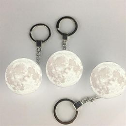 Luces nocturnas Portable 3D Planeta Keyring Light Light Decoración Lámpara de decoración Cadena de llave de pelota de vidrio para regalos creativos para niños306J