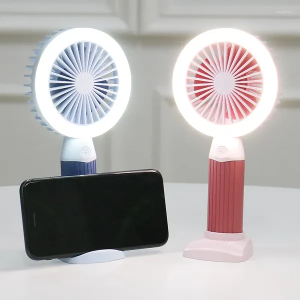 Luces nocturnas Ventilador de refrigeración de aire portátil Luz Mini Escritorio simple USB Recargable LED Regalo de verano fresco