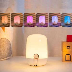 Veilleuses Portable RGB Touch Light Gradation en continu LED Rechargeable Chambre Lampe USB Baby Feeding