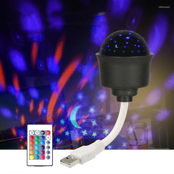 Proyector de luces nocturnas, luz colorida de luna y estrella dinámica para dormitorio, fiesta, portátil, USB, LED, Mini lámparas de mesa plegables, banco de energía