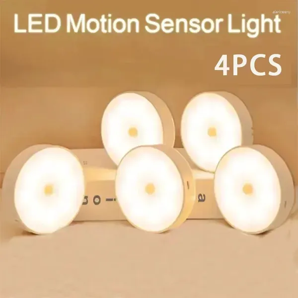 Éclairage des lumières nocturnes Escaliers de lampe pour armoires de cuisine USB Light Wireless Arwerobe Pir Motion Capteur