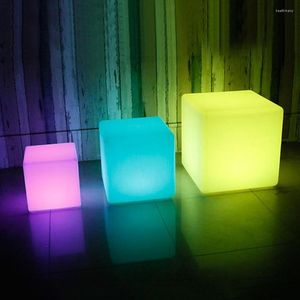 Luces nocturnas recargables LED cubo taburete luz impermeable mágico 16 RGB barra de color KTV Patio piscina fiesta guardería lámpara de humor