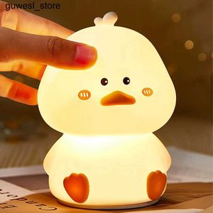 Lumières nocturnes Rechargeable LED NIGHT Light Cartoon mignon Duck Pattern Silicone Bedroom Light Decoration Sleep Emotion Light Childrens Gift Night Light S2452410