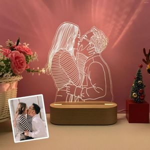 Luces nocturnas con Control remoto, luz Led 3D personalizada, texto Po, logotipo de viñetas de animales, lámpara personalizada, regalo de cumpleaños y boda