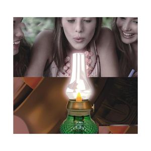 Nachtlichten Retro -imitatie Kerosene lamp Opladen Bladeren Licht Licht Creatieve nostalgische energiebesparing USB LED Drop levering Lig Dhyiy