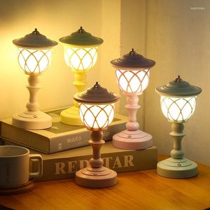 Nachtlichten Retro USB opladen Drie versnelling Dimpelbare mini Nachtlamp Bedbeschermingslamp Desktop Rijke decoratief Decoratief