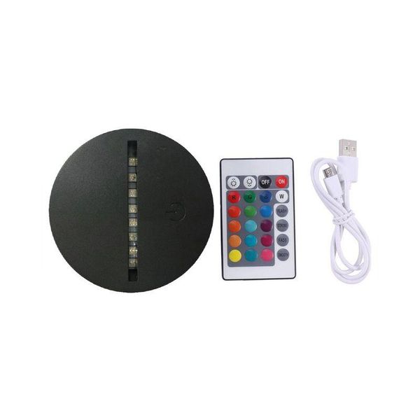 Luces nocturnas RGB Base de lámpara LED para ilusión 3D de 4 mm Panel de luz acrílico AA Batería o DC 5V USB Drop de entrega Iluminación Dht9o