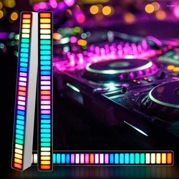 Luces nocturnas RGB LED tira de luz música Control de sonido recogida ritmo lámpara ambiental atmósfera para Bar habitación de coche TV decoración de juegos