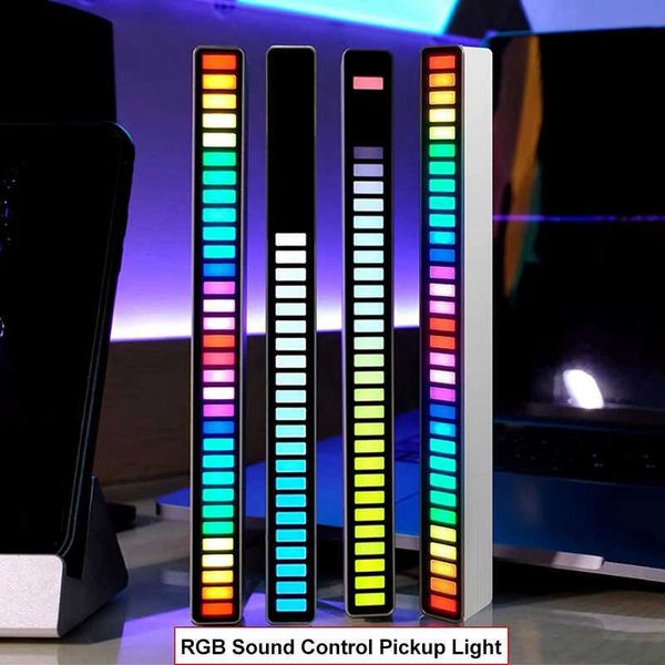Luces nocturnas RGB LED Tira de luz Música Control de sonido Pickup Ritmo Ambiente Lámpara Atmósfera Luces nocturnas para Bar Habitación de automóvil TV Juegos Decoración P230331
